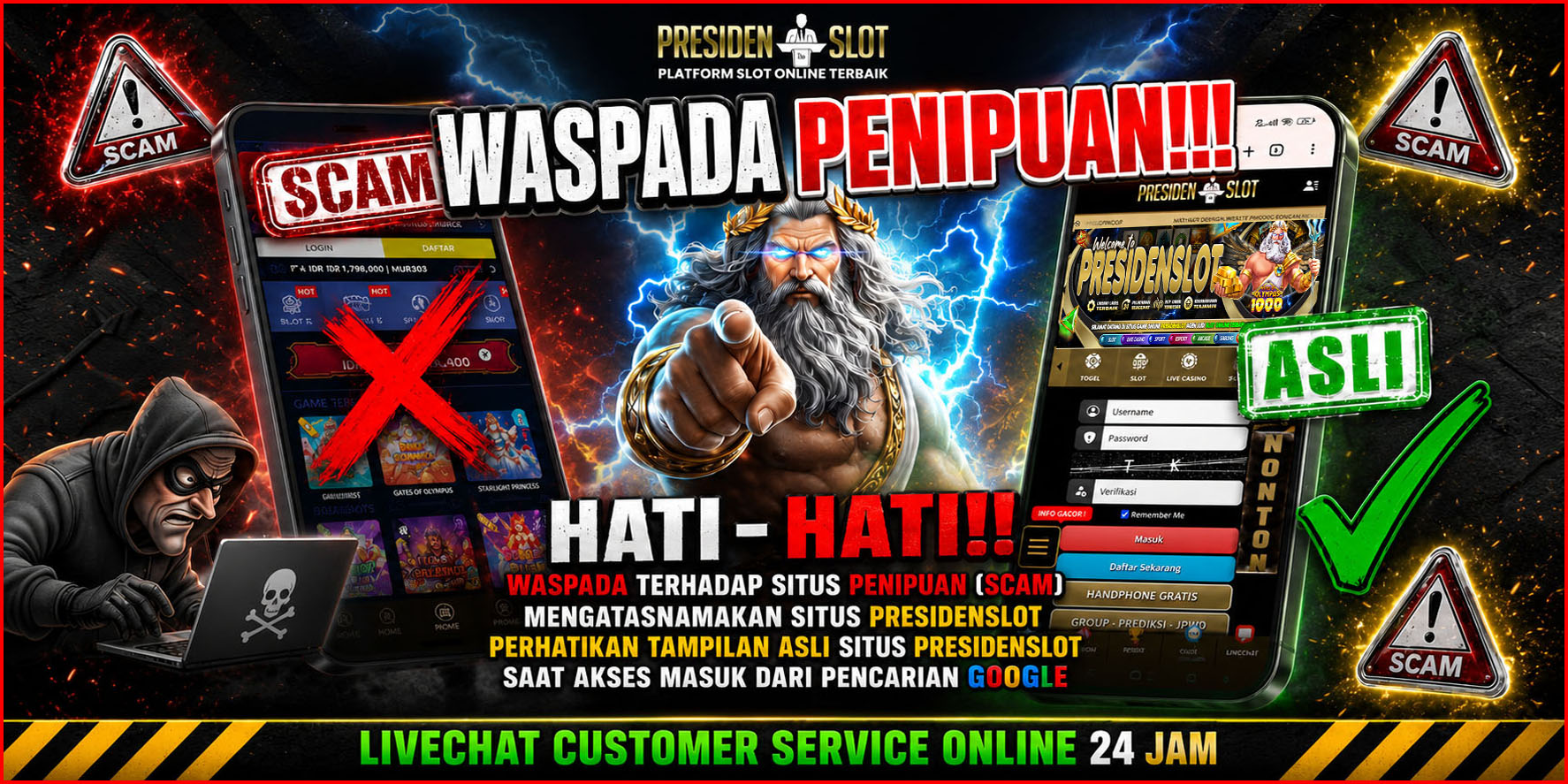 WASPADA PHISING PENIPUAN & SITUS PALSU - PRESIDENSLOT