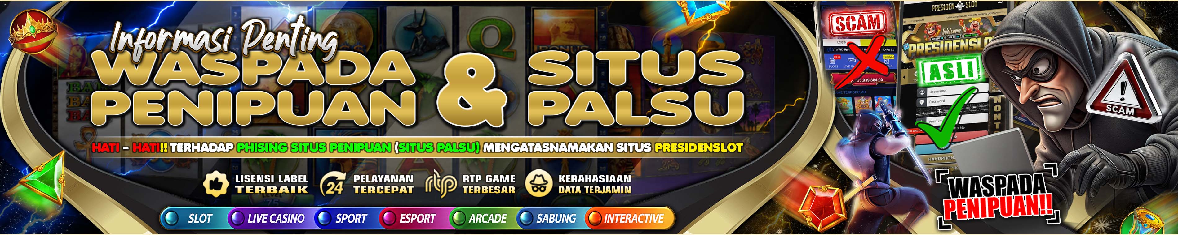 WASPADA PENIPUAN & SITUS PALSU - WEB PRESIDENSLOT